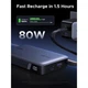 Батарея універсальна Ugreen 20000mAh 145W with Built-in Cable (PB551 55992B) UGREEN PB551 55992B 971869 - зображення 6