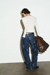Джинси barrel trf з високою посадкою та підковами Zara 0541/231 L/40 Сині (0054123140140) - зображення 6