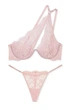 Комплект Victoria’s Secret Dream Angels Twinkle Lace One-Shoulder Monowire Bra (Бюстгальтер +V-стрінги)Рожевий М - изображение 1