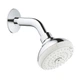 Верхній душ із кронштейном GROHE New Tempesta 100мм пластик хром 26088001 - зображення 1