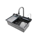 Мийка багатофункціональна Mixxus MH7546-SET-06 Decor Graphite з вбудованим змішувачем з нерж. сталі (MI8464) - изображение 1