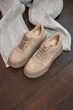 Стильные кеды PARADIZE SHOES замшевые темно-бежевого цвета на высокой подошве 38 размер (стелька 24,6 см) - изображение 1