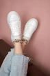 Стильные кеды PARADIZE SHOES кожаные белого цвета на высокой подошве 36 размер (стелька 23,4 см) - изображение 7