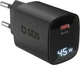 Мережевий зарядний пристрій SBS 45W PD USB-C Integrated Display Black (TETRGANLCD1C45K) - зображення 1