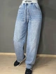 Джинсы женские Vanver 258 MOM skater jeans талия на резинке бананы 28 голубые - изображение 7