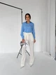Жіноча базова сорочка на гудзиках Uaclothes 46-48 Блакитний (like36974-174011350) - изображение 1