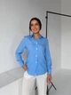 Жіноча базова сорочка на гудзиках Uaclothes 46-48 Блакитний (like36974-174011350) - изображение 2