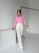 Жіноча базова сорочка на гудзиках Uaclothes 42-44 Рожевий (like36972-173991349) - зображення 1
