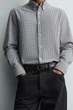 Сорочка Zara оксфорд сірий 0975/495/043 L - изображение 5