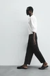 Джинси Zara Wide Tapered вільні укорочені чорний 9794/361/800 34 - зображення 6