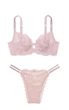 Комплект Victoria’s Secret Dream Angels The Fabulous Twinkle Lace Full-Cup Bra(Бюстгальтер +трусики)Рожевий 36D-L - изображение 1