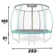 Батут King Sport PRO 252 см Green с внутренней сеткой и лестницей (зеленый) - изображение 2