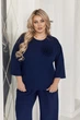 Костюм двойка женский ткань креп-стрейч цвет темно-синий размер 56-58 - изображение 2