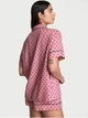 Піжама фланелева Victoria's Secret Flannel Short Pajama Set у спокійному пудровому кольорі у горошок L - зображення 2