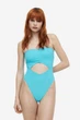 Жіночий закритий купальник H&M блакитний M бандо - изображение 1