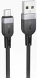 Кабель HOCO X109 Energy silicone charging data cable for Micro 2,4A/1m чорний - зображення 1