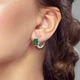 Серьги кольца серебро проба 925 Original стиль Pandora с фианитами «Четырёхлистник» в брендовом велюровом мещочке 8238 - изображение 2
