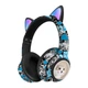 Бездротові навушники з мікрофоном та підсвічуванням Usams RGB Graffity Cat-37 Bluetooth котячі вушка Blue - зображення 2