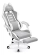 Геймерське крісло Hell's Chair HC-1039 2.0 Grey White тканина - изображение 3