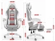 Геймерське крісло Hell's Chair HC-1039 2.0 Grey White тканина - изображение 5
