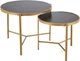 Набір столиків Halmar Fatima Чорний мармур / Золотий 2 шт (5905248129511) - зображення 1