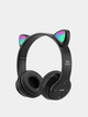 Беспроводные Bluetooth наушники с ушками кошки CATEAR ХY-P47 со светодиодной подсветкой, складные MicroSD Black - изображение 7