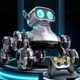 Робот собака на пульте управления Smart Robot Dog 26 см трюковая со звуковыми и световыми эффектами Серебристый - изображение 4