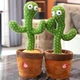 Интерактивная мягкая музыкальная игрушка повторюшка Танцующий кактус Dancing Cactus поет 120 песен танцует светится повторяет слова смешным голосом аккумуляторный от USB светильник ночник для детей малышей на подарок день рождения хит 31см Зеленый - изображение 6
