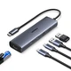 USB-хаб UGREEN CM512 USB-C 3.2 to 2xUSB-C 3.2 + USB 3.2 + USB 2.0 + RJ-45 Gigabit + USB-C Power Port Gray (45320) - зображення 1