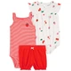 Комплект Carter's 3в1 боді пісочник шорти для дівчинки 81-86 см (1Q469610_24M) - зображення 1