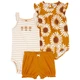 Комплект Carter's 3в1 боди песочник шорты для девочки 55-61 см (1Q469910_3M) - изображение 1