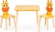 Zestaw mebli dla dzieci EcoToys stolik 2 krzesła Żyrafa 6162 (5905817007035) - obraz 1