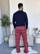Комплект COSY Navera: брюки + лонгслив мужской, клетка красно-синяя XL FN01HH - изображение 2