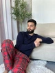 Комплект COSY Navera: брюки + лонгслив мужской, клетка красно-синяя XL FN01HH - изображение 5