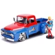 Автомодель Jada Ford F-100 1956 з фігуркою Супердівчина 1:24 (253255008) - зображення 1