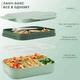 Большой ланч-бокс Bento Max 2000 мл: 2 яруса, 8 отсеков и столовые приборы, зеленый - изображение 5