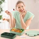Большой ланч-бокс Bento Max 2000 мл: 2 яруса, 8 отсеков и столовые приборы, зеленый - изображение 6