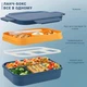 Большой ланч-бокс Bento Max 2000 мл: 2 яруса, 8 отсеков и столовые приборы, синий - изображение 6