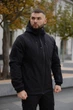 Мужская куртка Intruder Reef Softshell на микрофлисе с шевроном демисезонная с 10 карманами и капюшоном чёрная/3XL - изображение 3
