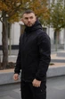 Мужская куртка Intruder Reef Softshell на микрофлисе с шевроном демисезонная с 10 карманами и капюшоном чёрная/3XL - изображение 4