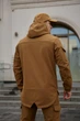 Чоловіча куртка Intruder Softshell подовжена із захистом горла водовідштовхувальна з капюшоном та з 4 кишенями койот коричнева/3XL - зображення 6