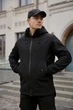 Мужская куртка Intruder Softshell удлиненная с защитой горла водоотталкивающая с капюшоном и с 4 карманами чёрная/L - изображение 1