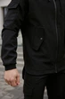 Мужская куртка Intruder Softshell удлиненная с защитой горла водоотталкивающая с капюшоном и с 4 карманами чёрная/L - изображение 3