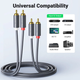 Аудіокабель UGREEN AV104 2RCA Male to 2RCA Male Cable 5m (Black) (UGR-10520) - зображення 2