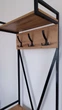 Вешалка напольная металлическая с полками и крючками 60×28×200 см стойка для одежды в прихожую - изображение 7