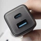 Сетевое зарядное устройство Proove Pure GaN Plus 30W 1*USB QC3.0 1*Type-C PD3.0 Black - изображение 5