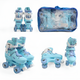Раздвижные ролики квады 51-43 М Best Roller колеса PU светящиеся. Blue (размер 34-38) (186063) - изображение 4