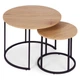 Набір журнальних столиків ModernHome by Multistore Loft 2 шт круглі Світлий дуб (5905817010233) - зображення 3