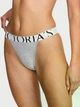 Котонові трусики-танга Victoria's Secret Exploded Logo Cotton 90s Brief Panty S Сірі 27263979 - изображение 1