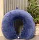 Подушка для путешествий Memory Foam однотонная 32х25х10 см синий - изображение 1